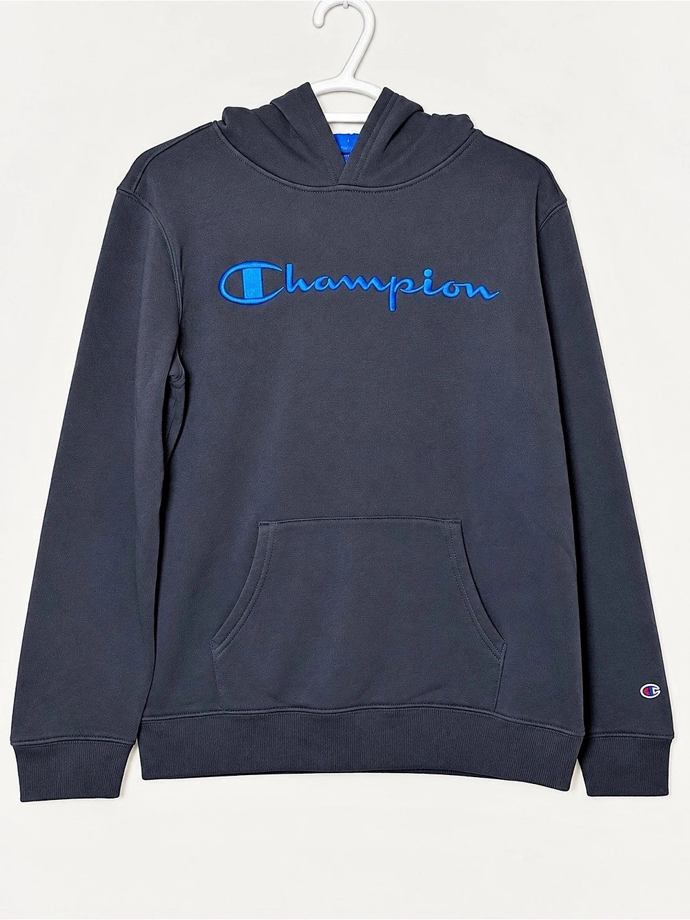 Champion Hoodie Youth 18-20 Navy Blue Embroidered Logo